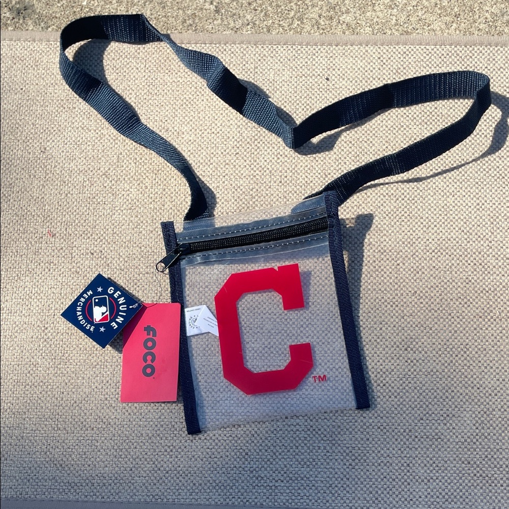 Cleveland Indians Clear Crossbody Bag with Red Lettering